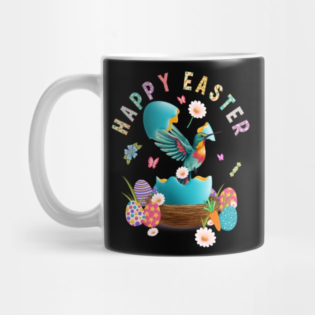 Hummingbird Happy Easter Egg Hunting Easter Day by inksplashcreations